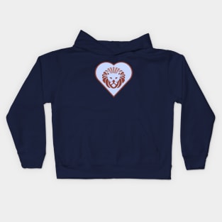 Big Lion Hearted (pastel blue ver.) Kids Hoodie